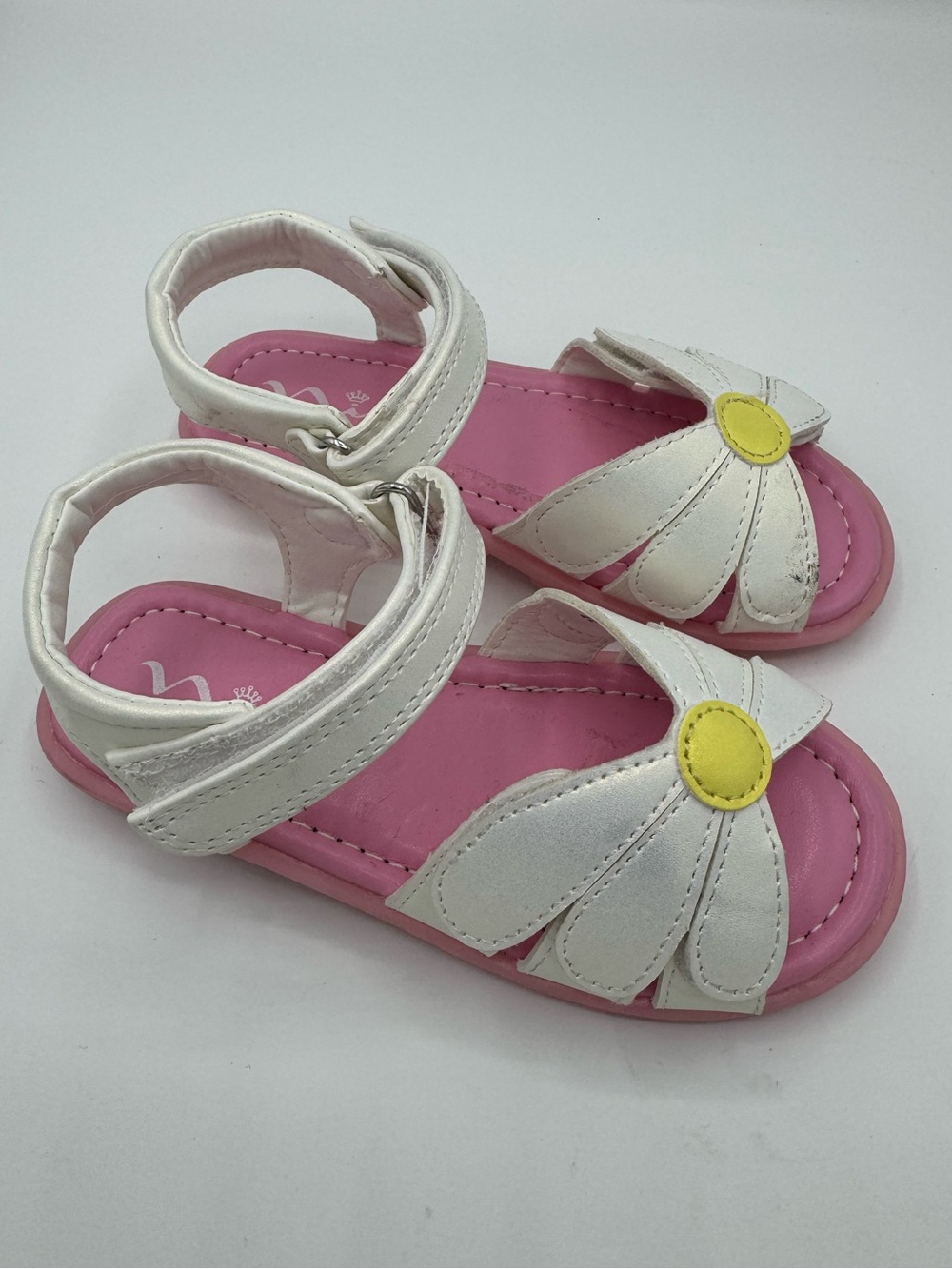 Nina Cristle White Daisy flower sandals girls size 10 wedding summer church